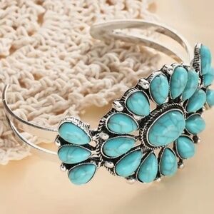 New! Boho turquoise floral cuff